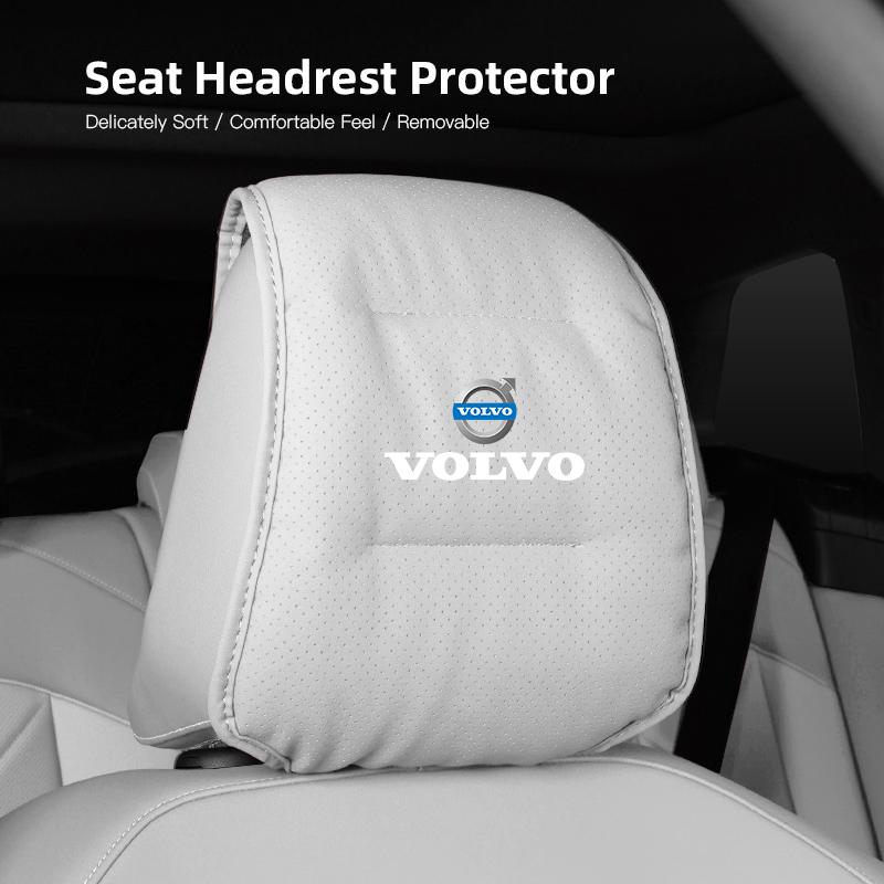 Leather Car Pillowcase Car Accessories Headrest Cover For Volvo V60 V40 XC90 S60 C30 V70 S90 Anti Fouling Decoration Pillowcase FF1