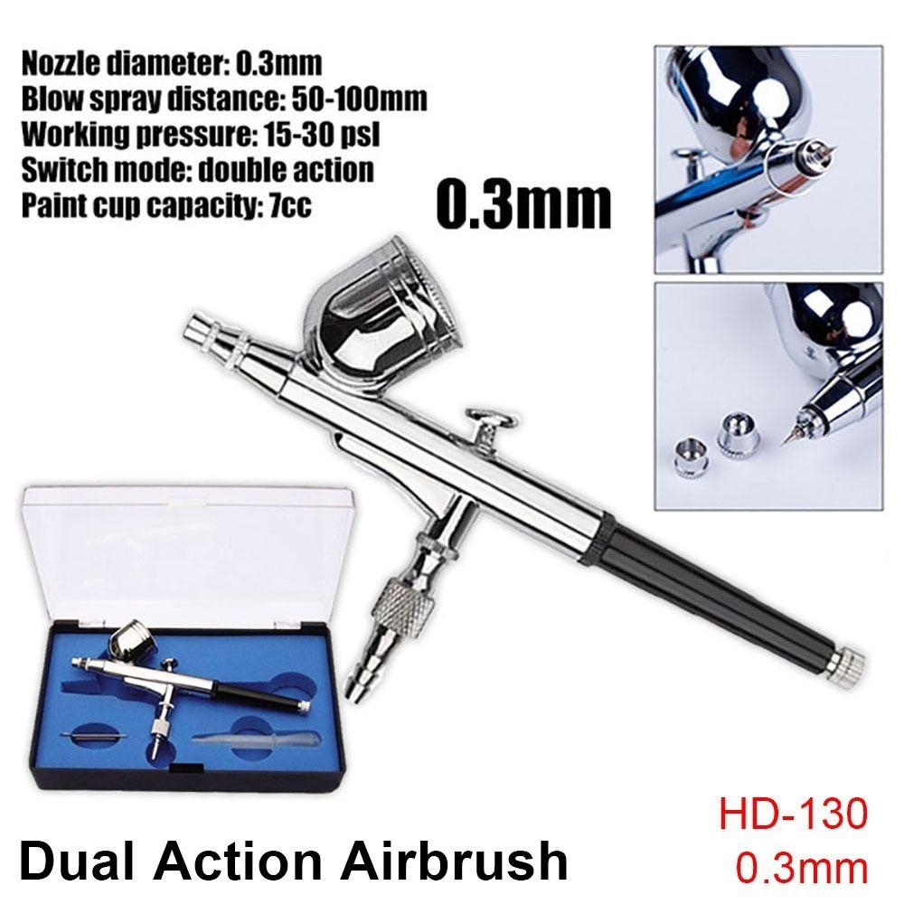New High Quality Airless Air Gravity Model Spraying Torch 0.3mm Dual Action Mini Airbrush 2 Strokes HD-130 Feed Spray Torch