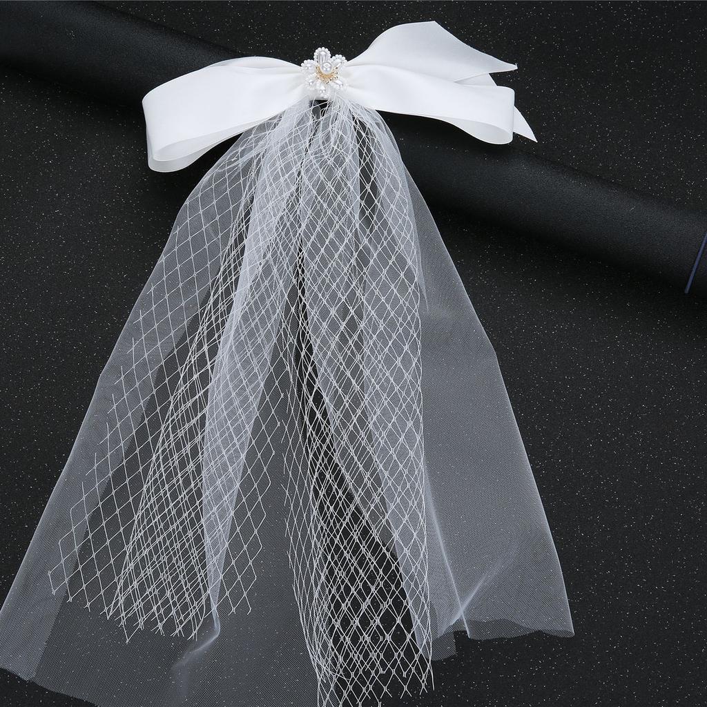 Korean Style New Soft Yarn Handmade Flower Mesh Big Bow Wedding Headdress Beautiful Temperament Romantic Barrettes