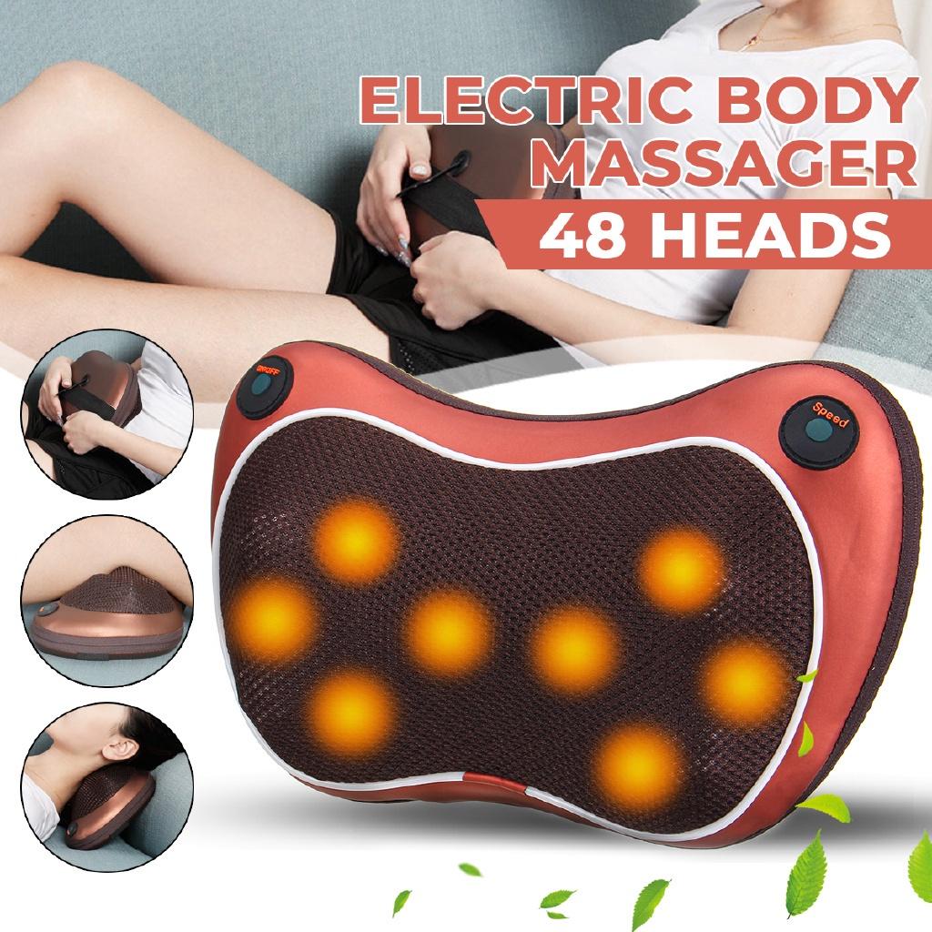 Relaxation Massage Pillow Vibrator 25W Electric Shoulder Back Heating Kneading Infrared Therapy for Car Home Shiatsu Neck