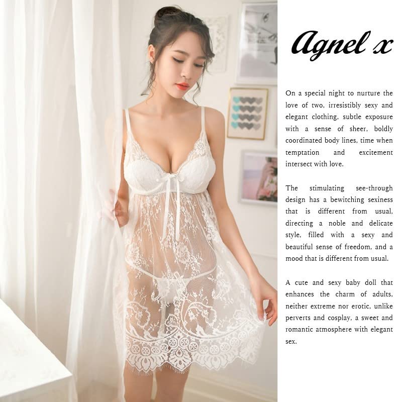Sexiga Underkläder Underkläder Babydoll Förföriska Underkläder Trosset Set Camisole Spets Negligé Nattkläder Cosplay Genomskinlig Extrem Kinky X024 [Agnel