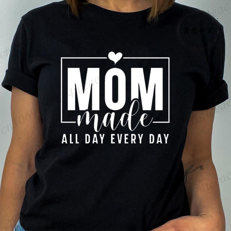 T Shirt for Women Mom Life Print Tshirt Short Sleeve Crew Neck Casual Top Mom Quotes Women Tshirt Blessed Mama Womens Clothing