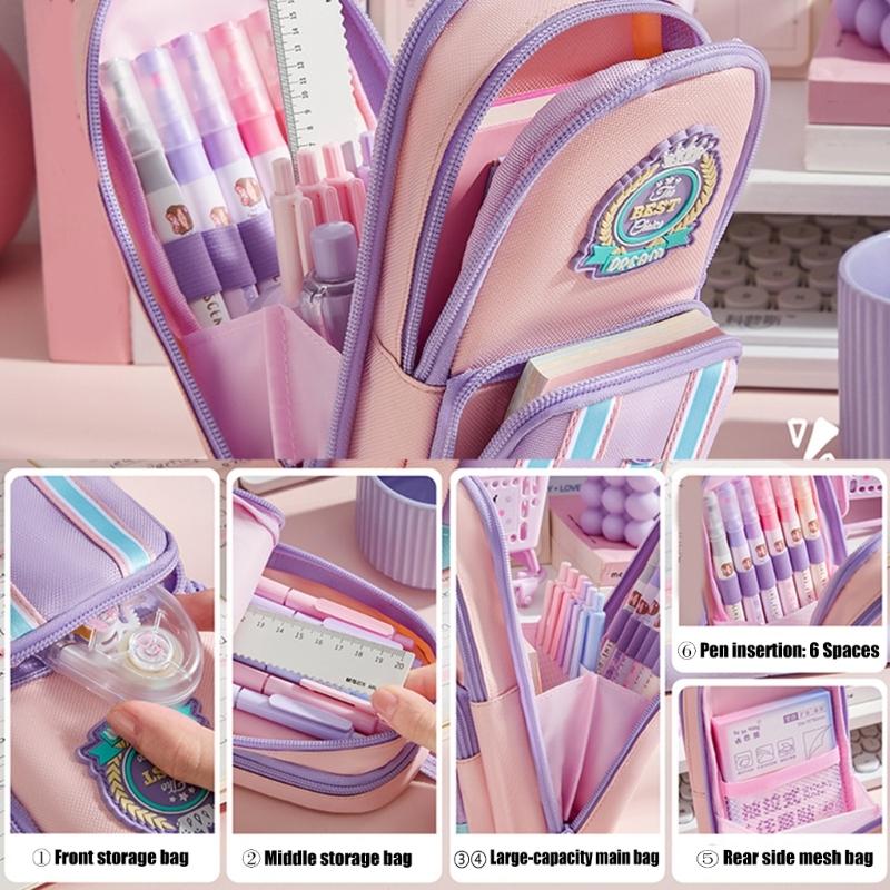 High Capacity Pencil Case With Multiple Sections Multifunctional Pencils Bag For Students Adult School Office Supplies