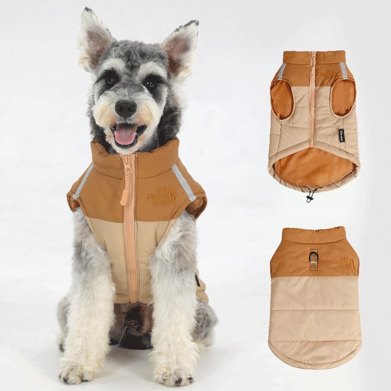Pet clothes Autumn and winter, waterproof and reflective dog cotton-padded clothes can lead large dog clothes Pet clothing
