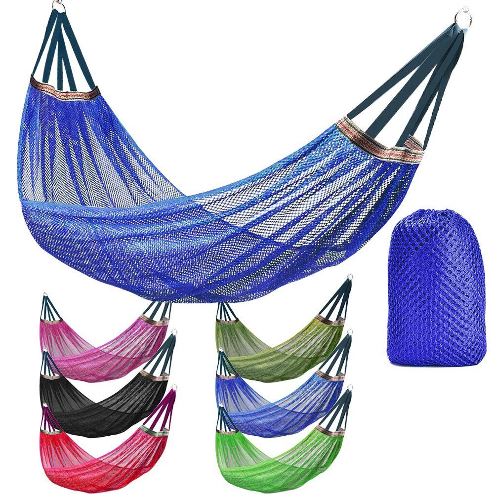 Portable Ice Silk Mesh Hammock With Storage Bag Load-bearing 200KG Leisure Swing Single Wide Swing Chair Garden