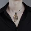 Steampunk Necklace Alloy Necklace with Mechanical Bionic Hand Pendant Robotic Jewelry Gift for Men Women Cyberpunk Enthusiasts