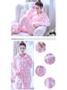 Women's Coral Fleece Pajamas: Warm, Thick Cardigan Lapel Homewear Set for Autumn and Winter