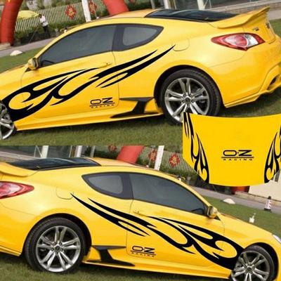 1 Pair Flame Fire Totem Car Styling side Body Sticker Graphics Decals Stickers
