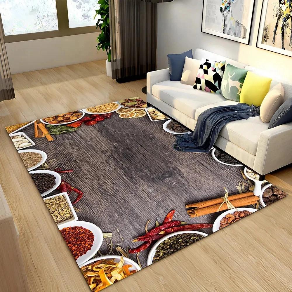 Modern Kitchen Spice Seasoning Grain Pattern Decorative Carpet Restaurant Entrance Door Cushion Home Floor Mat Rug Home Decor
