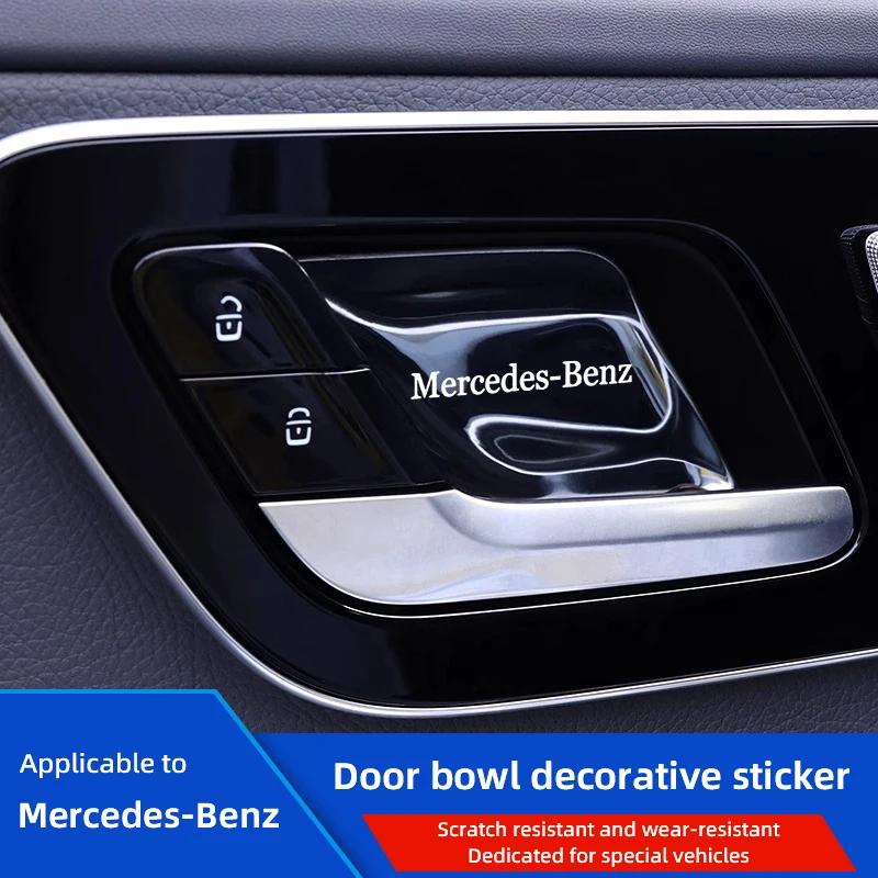 GLC GLB 4Pcs Car Door Interior Handle Stickers Anti-Scratch Protection Cover For Mercedes Benz AMG C Class W205 W206 GLC GLB EQ
