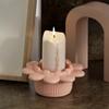 Cute Flower Round Candle Holder Silicone Mold Nordic Candlestick Cement Plaster Craft Mould DIY Shape Resin Candle Stand Molds