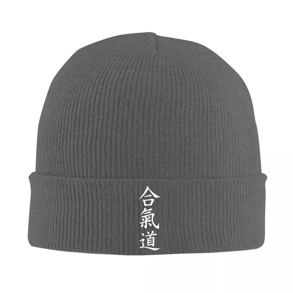 Aikido Japanese Kanji Knitted Caps Women's Unisex's Beanies Winter Hat Martial Arts Warm Cap