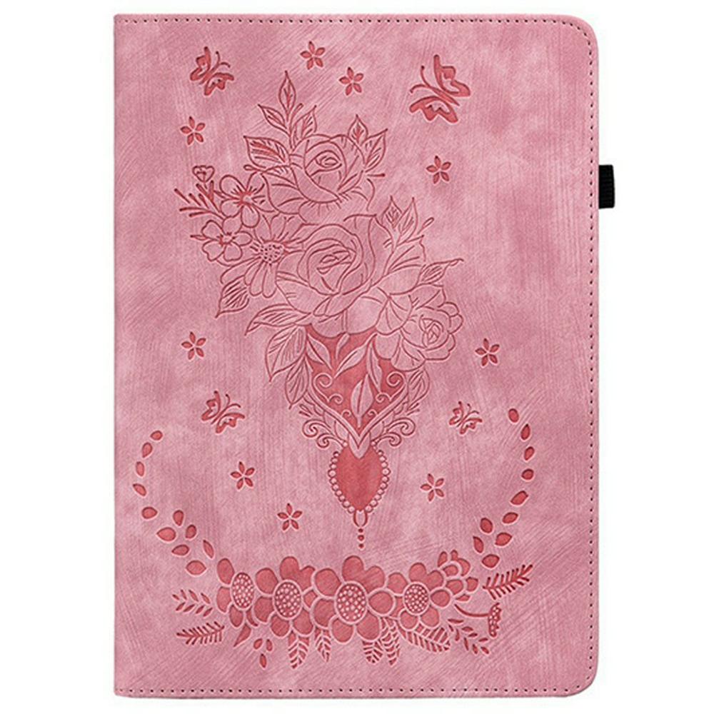 For Xiaomi Poco Pad X1/Pad 8 Pro/Pad 8/Pad 7 Pro/Pad 7 Case Card Holder Anti-Scratch Leather Cover Rose Flower Imprint