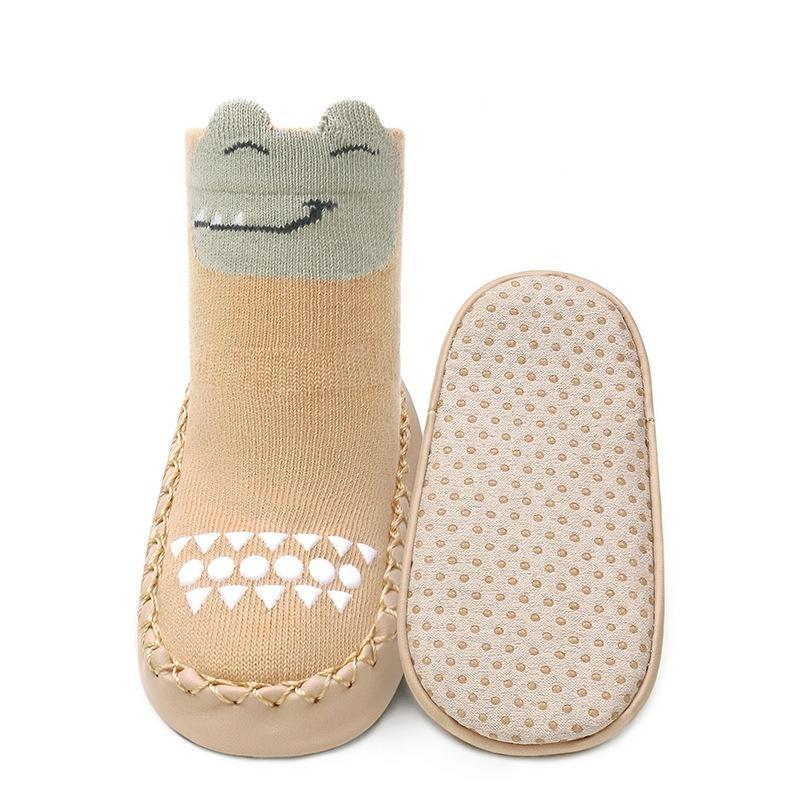 Toddler Thick Socks Warm First Walkers Kids Boots Baby Shoes Soft Sole Newborn Plus Velvet Nonslip Floor Socks Child Solid Color