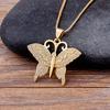 Nidin Top Quality Copper Zircon 12 Styles Charms Butterfly Pendant Chain Necklace for Women Gold Plated Vintage Boho Jewelry