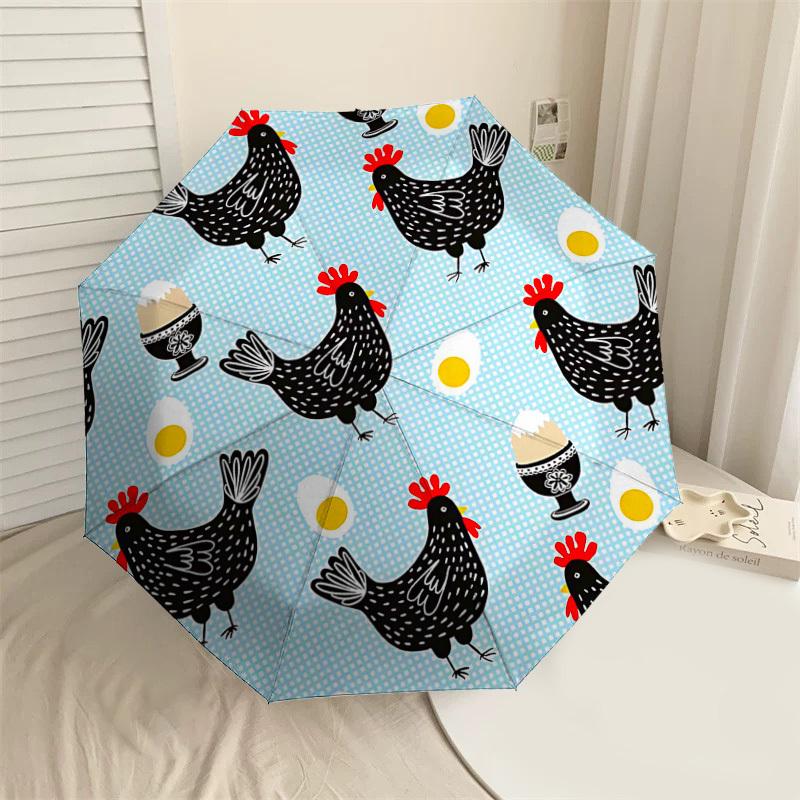 

1PC Chicken Egg Umbrella-8-Rib Reinforced, Automatic Open, Lightweight & Durable, Cute Fashion Accessory for Outdoor-Y0369