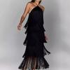 Fashion Suspended Chandelier Backless Slit Dress
