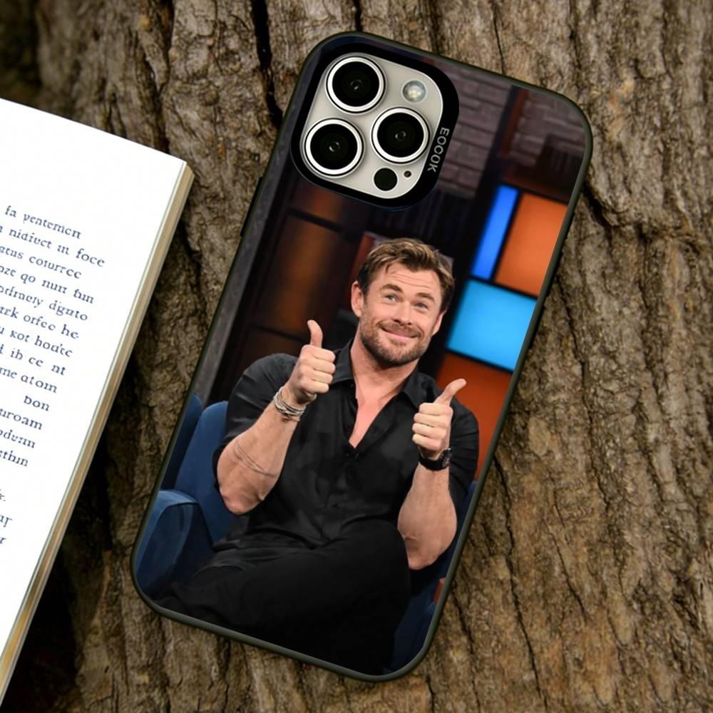 

Chris Hemsworth Phone Case For iPhone 17,16,15,14,13,12,11 Plus,Pro Max,XS,Colored Silver Plated Inside Cover iPhone15Plus