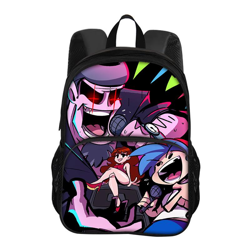 Friday Night Funkin Round Front Bag Backpack Versatile Fashion Trend Cartoon Boy and Girl School Birthday Best Gift