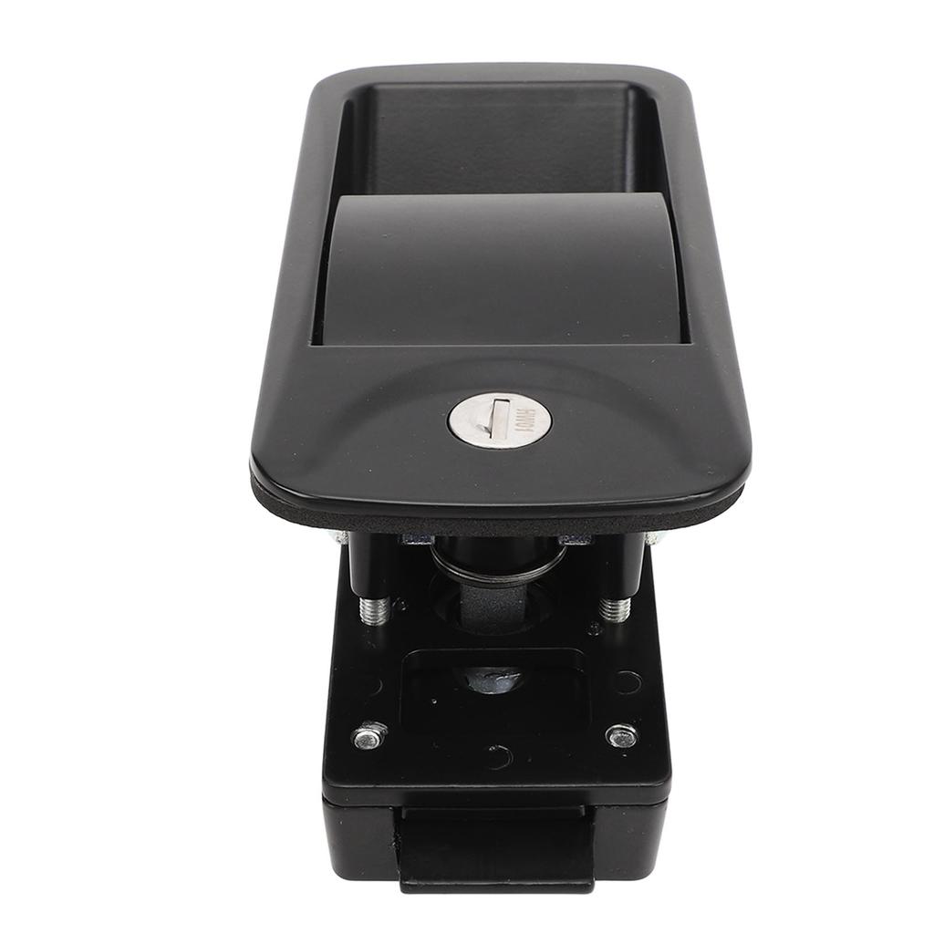 RV Door Lock with 2 Keys Zinc Alloy Flush Mount RV Door Latch Handle for Yacht Caravan Black 6.2 X 3in