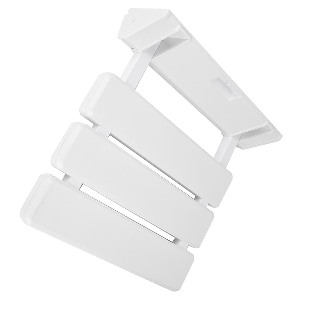 Wall Mounted Drop Leaf Shower Seat Foldable Bathroom Bench for Home Sauna Room Use White
