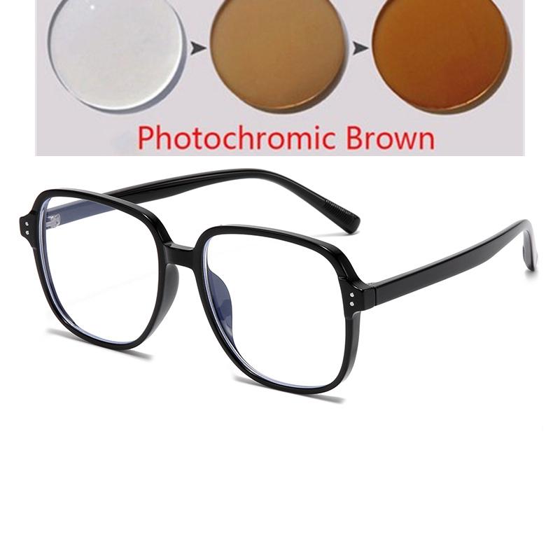 TR90 Oval Big Frame Nearsighted Glasses For Women Fashion Anti Blue Light Prescription Spectacles 0 To -6 0