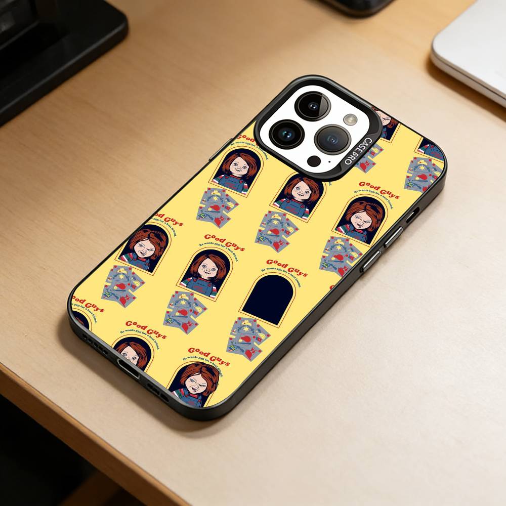 

Chucky Scary Doll Phone Case For iPhone 17,16,15,14,13,12,11 Plus,Pro Max,XS,Colored Silver Plated Inside Cover iPhone13PROMAX