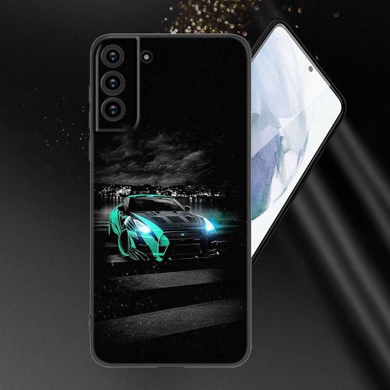 Sports Car JDM Drift Phone Case For Samsung Galaxy S20 S21 FE S22 Ultra S10 Lite S10E S9 S8 Plus S7 Edge Soft TPU Black Cover