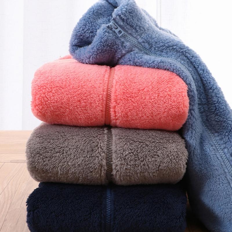 Velvet Children's Jacket Warm Coral Fleece Coat Zipper Kids Jacket For Boys And Girls