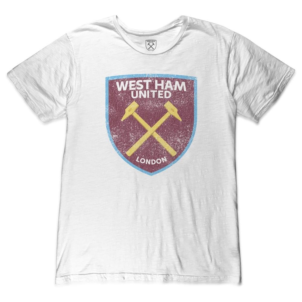 WEST HAM UNITED Color Logo Premium Cotton Slub White T-Shirt - 1863FC Unisex T-Shirt XXXL