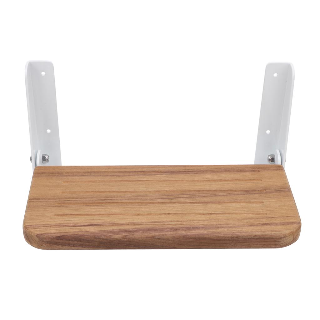 Klappbare Teakholz-Fußstütze mit Aluminiumlegierungs-Halterung Platzsparende faltbare Fußstützplatte für Bootssteuerstand