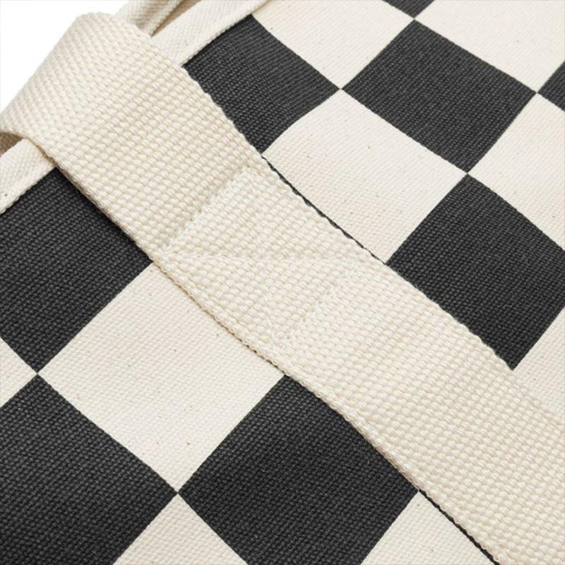 Vans Classic Black And White Checkerboard Print Cotton Tote Bag Unisex Tote Bags VN0A7PEQ3KS