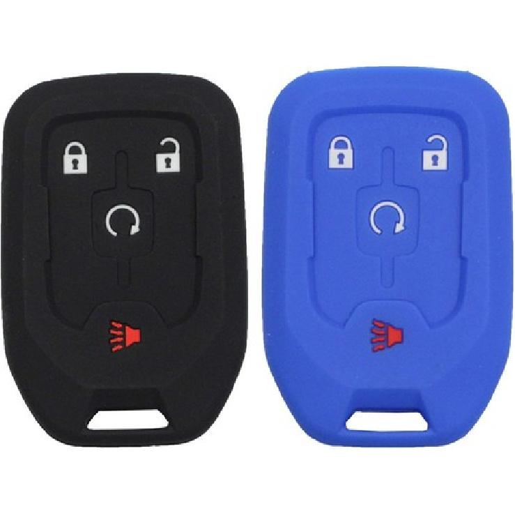 2pcs 4 Buttons Silicone Rubber Remote Smart Key Fob Keyless Case Cover Protector