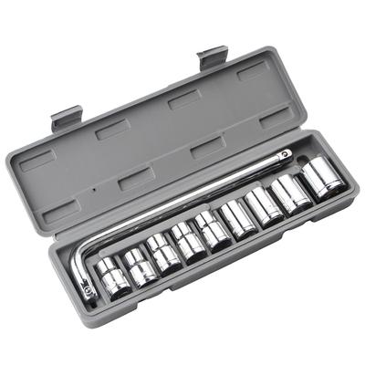 10 szt. Zestaw nasadek do kluczy Pudełko na narzędzia mechaniczne do naprawy samochodów Sprzęt 8?24mm z szarym pudełkiem