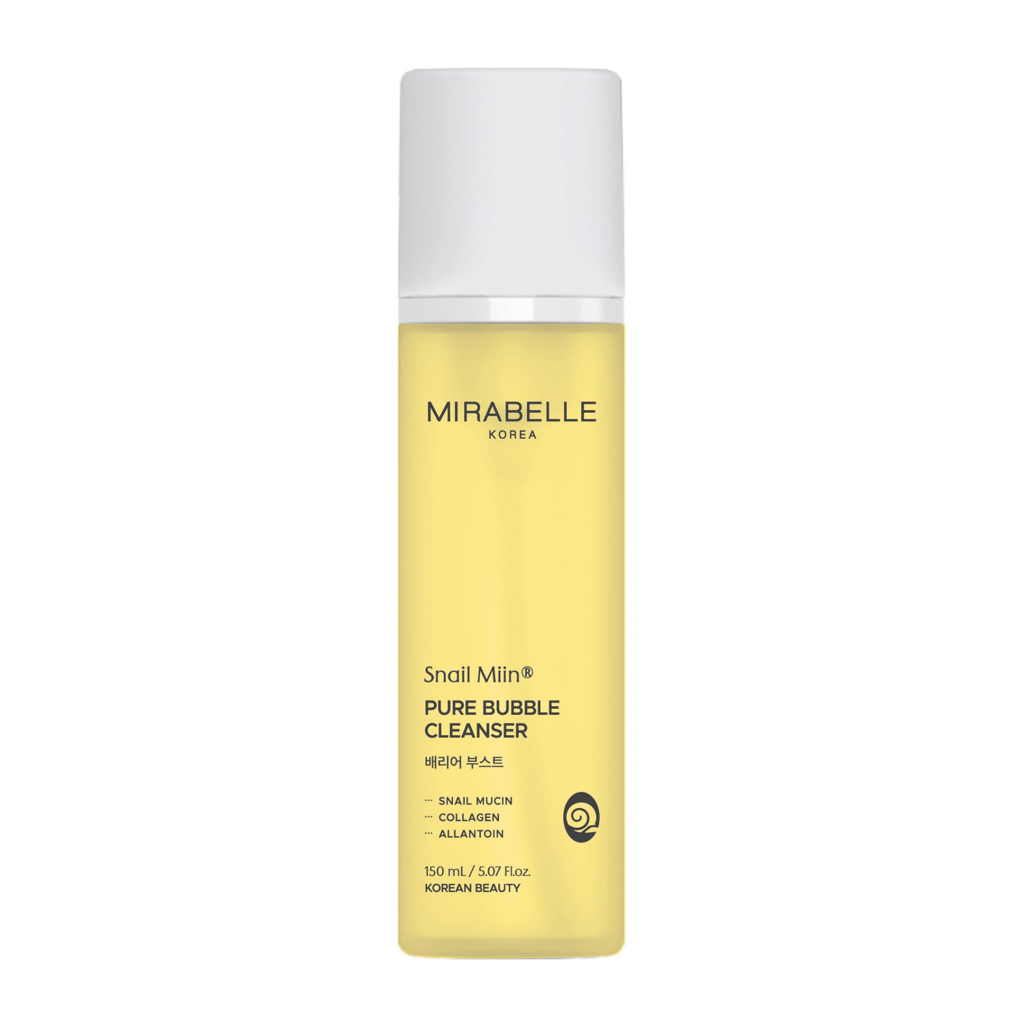 Mirabelle Korea Snail Miin Pure Bubble Cleanser 150ml | Korean Face Wash with Snail Mucin| Hydrating & Repairing | Gentle Foam Cleanser for All Ski