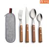 Stainless Steel Travel Utensils With Case Healthy & Eco-Friendly Full Size Fork Spoon Portable Utensils Set With Storage Bag