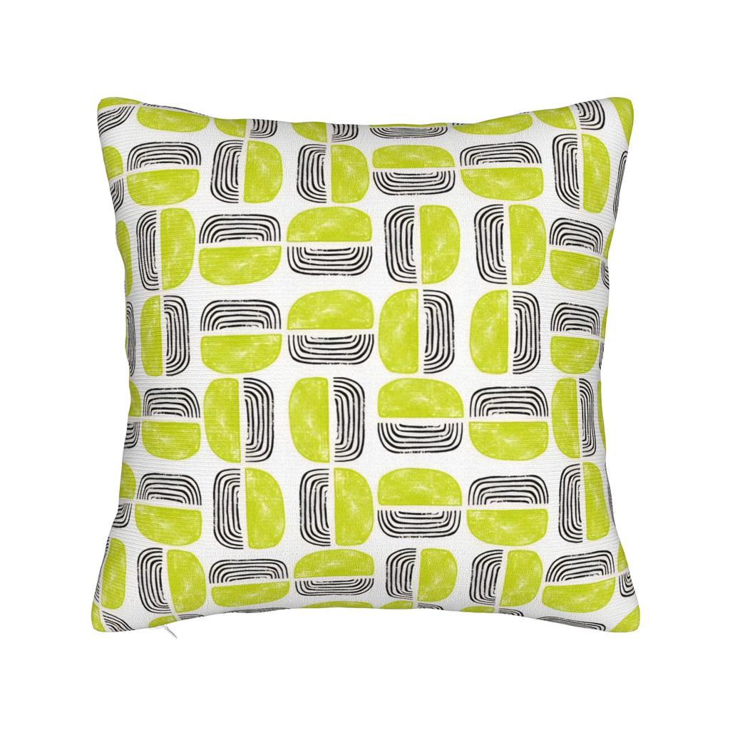 Lime Green Abstract Pattern Pillow Cover Print Cushion Cover Cute Funny Pillow Case For Living Room Chair