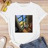 ZX TEE Van Gogh Printed Streetwear Fashion Girls T-Shirts Harajuku White Clothing Short Sleeve Summer Tees Casual Female O-Neck Tops