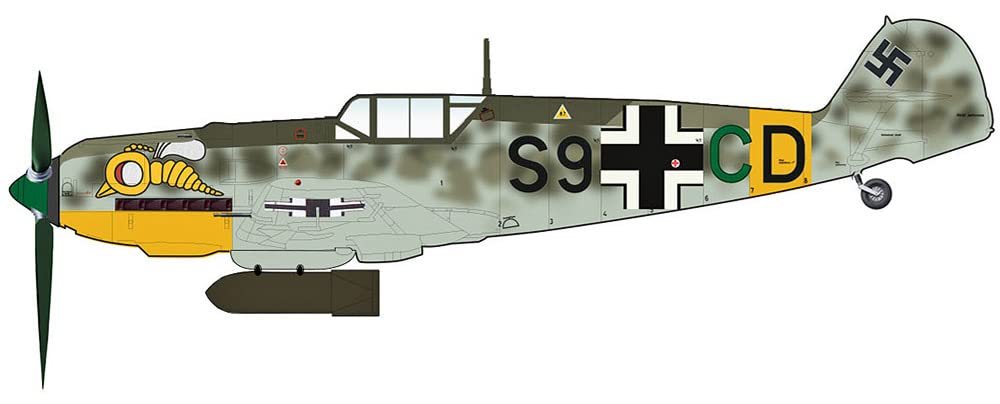 

HOBBY MASTER Messerschmitt Немецкие ВВС 210-я эскадра скоростных бомбардировщиков Готовое изделие HA8720 1/48 Bf-109E-7B