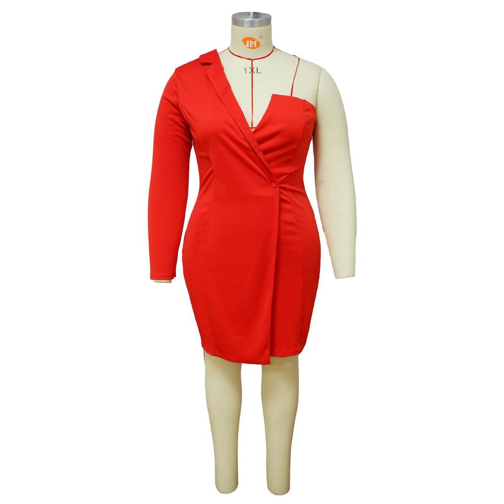 N7629 Women's Off-Shoulder Long Sleeve Bodycon Dress