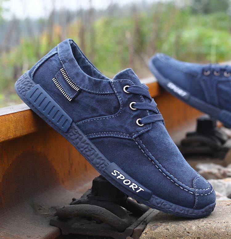 Moda Moda Erkek Kanvas Ayakkabılar Erkek Yazlık Günlük Denim Ayakkabılar Erkek Spor Ayakkabıları Slip On Loafer Sürüş Makoseni Chaussure Homme Siyah H71