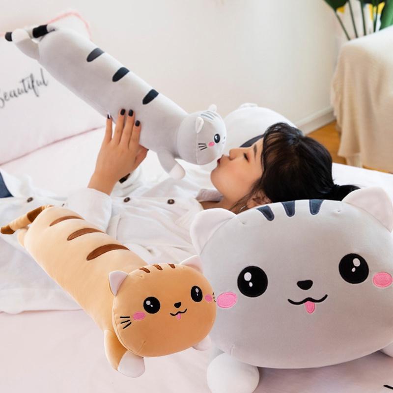 Long Cat Plush Toy Pillow Kids Birthday Gift Home Decor