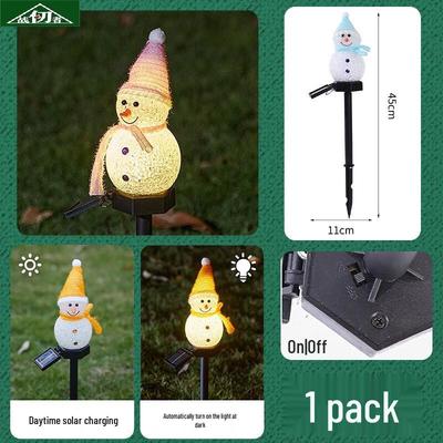 Solar Garden Stake Light - Pink Hat Snowman