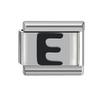 Black 26 Letter 9mm Diy Italian Charm Stainless Steel Bracelet