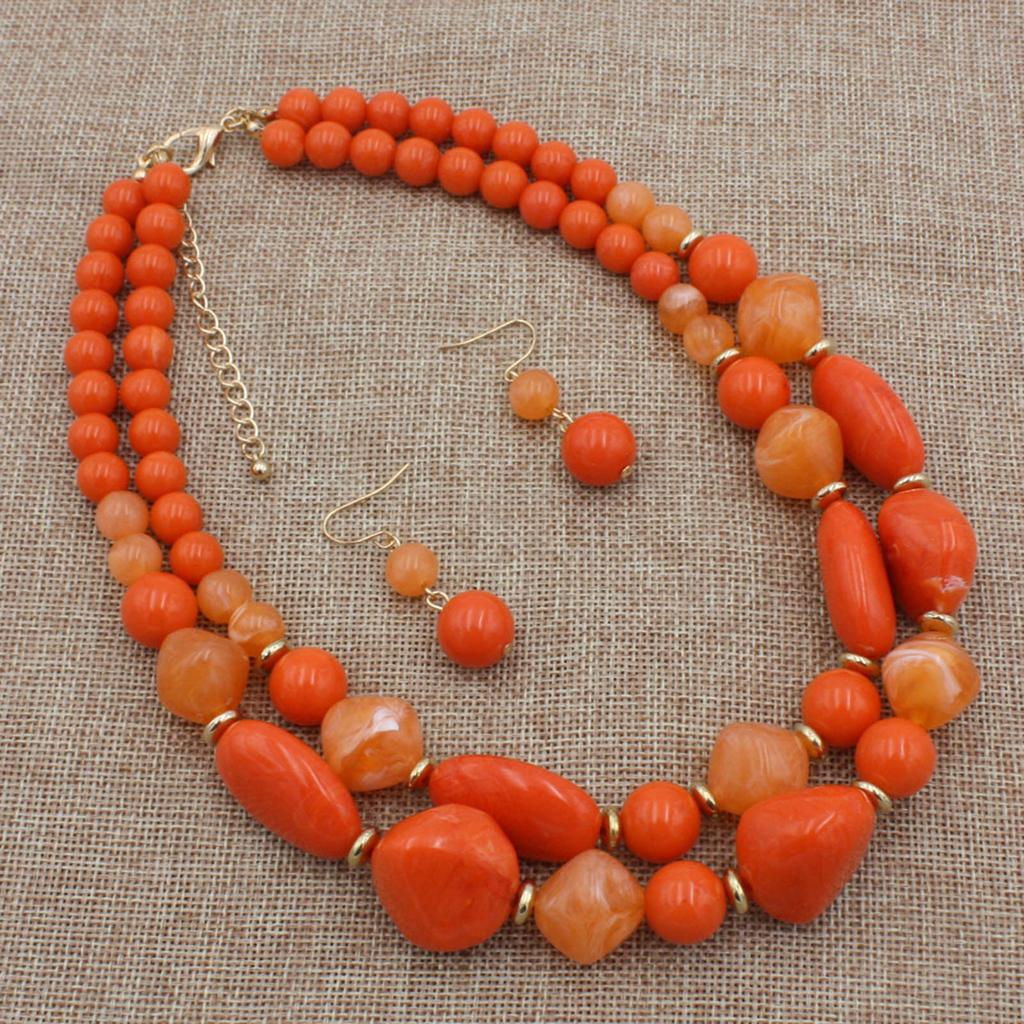 Noble Beaded Necklace Fashion Wear-resistant Ideal Gift Female Dangle Earrings Set