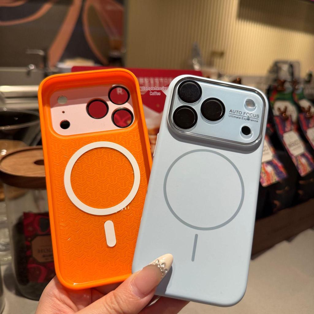 iPhone 17 Magnetic Silicone Window Case with Apple 16 Lens Film, Solid Color Protective Cover
