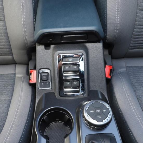 Interior Chrome Window Switch Trim Cover Decor Accessories For Ford Bronco ABS