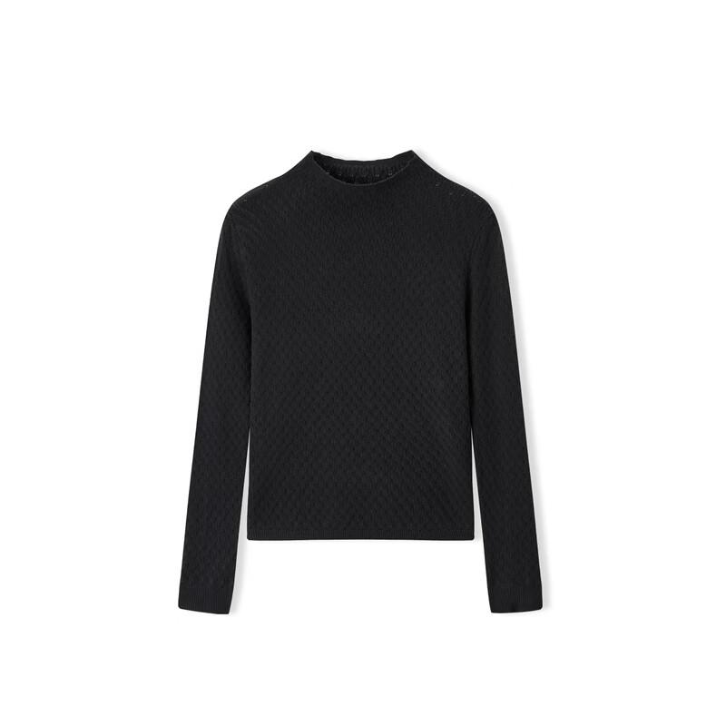 

Женский черный вязаный свитер с круглым вырезом HLA 170/92A (XL)