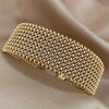 high qualityFashion New Woven Bracelet | 18K Golden Plated 304 Stainless Steel Metal Bracelet | Versatile Accessory for Daily and Party Occasions