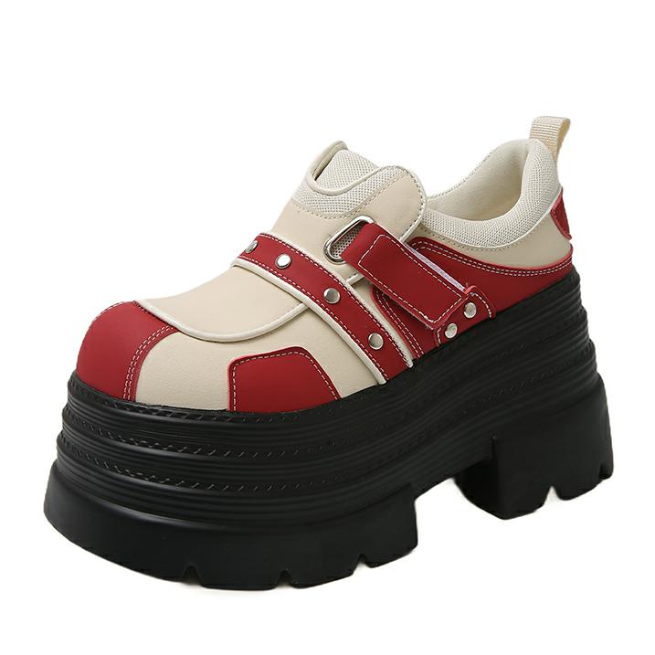 Fashion 2025 New Shoes Chic Fashion Rivet Ankle Boots Women Metal Buckle Round Toe Loafers Punk High Street Luxury Brand Shoes 10.5CM